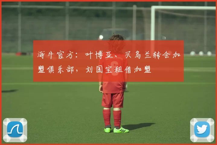海牛官方：叶博亚、买乌兰转会加盟俱乐部，刘国宝租借加盟